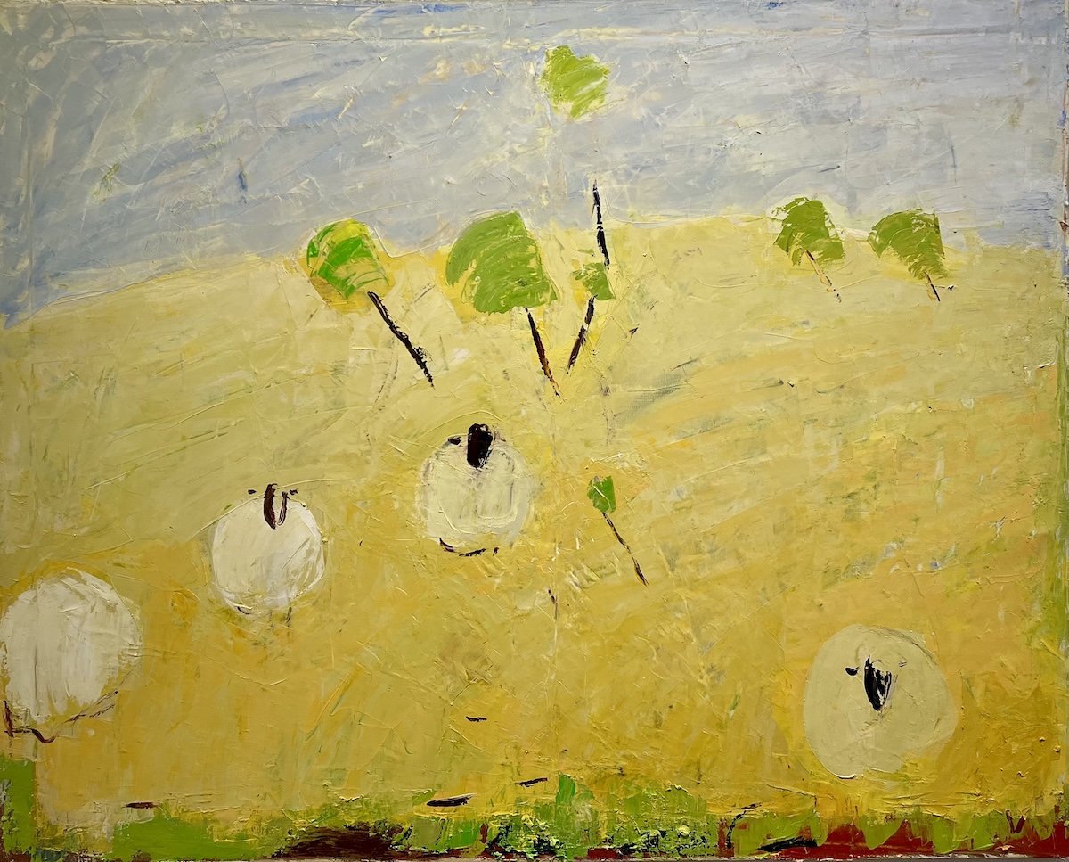 “Får”. Maleri på lærred / Paint on canvas. 80 x 100 cm.