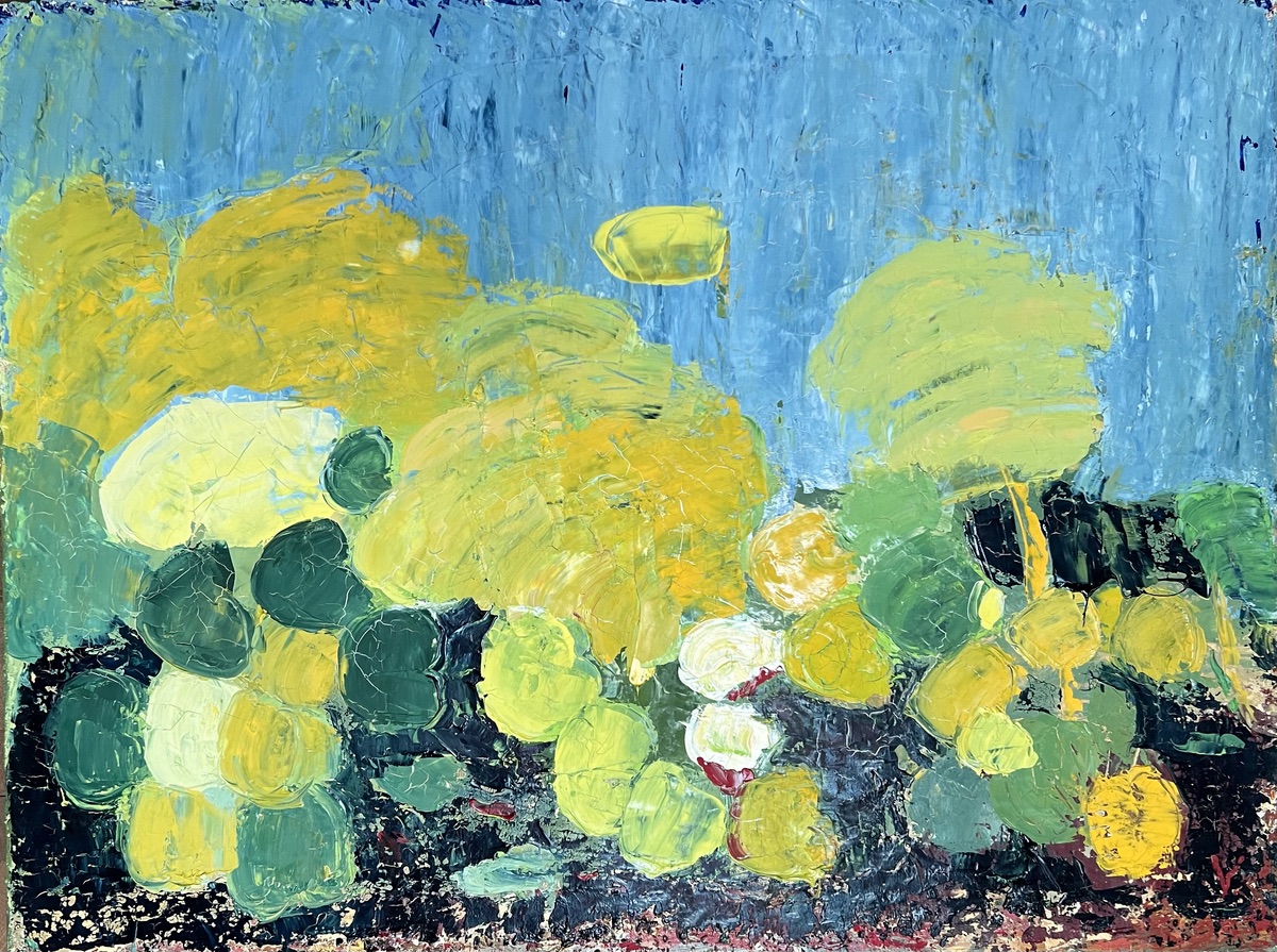 Ingrid Villesen. “Ved søen”. Oil paint on canvas. 60 x 80 cm.