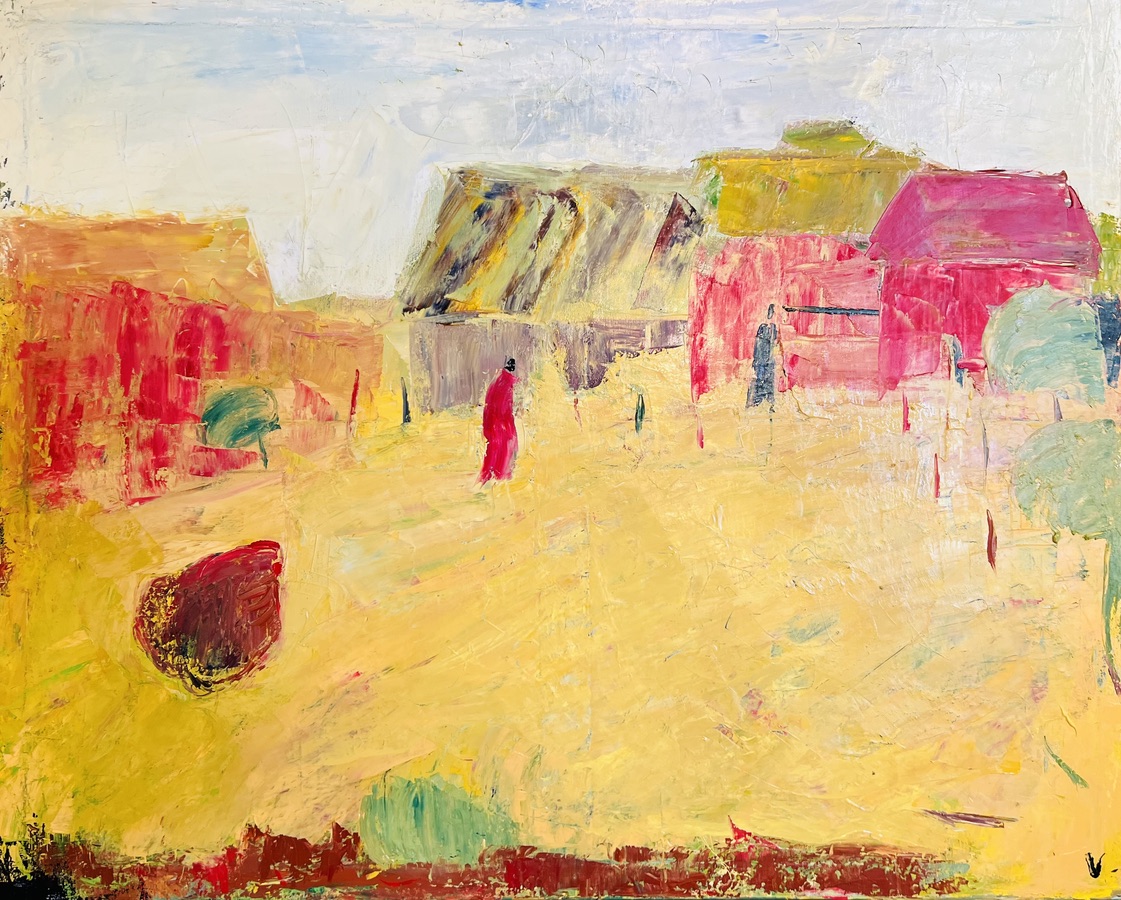 Ingrid Villesen. “Landskab”. Oil paint on canvas.  80 x 100 cm.