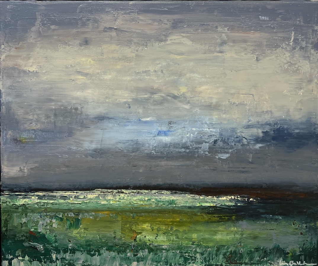 27 Lars Bollerslev. “Sitrende lys over Vadehavet”. Maleri på lærred / Paint on canvas. 50 x 60 cm.
