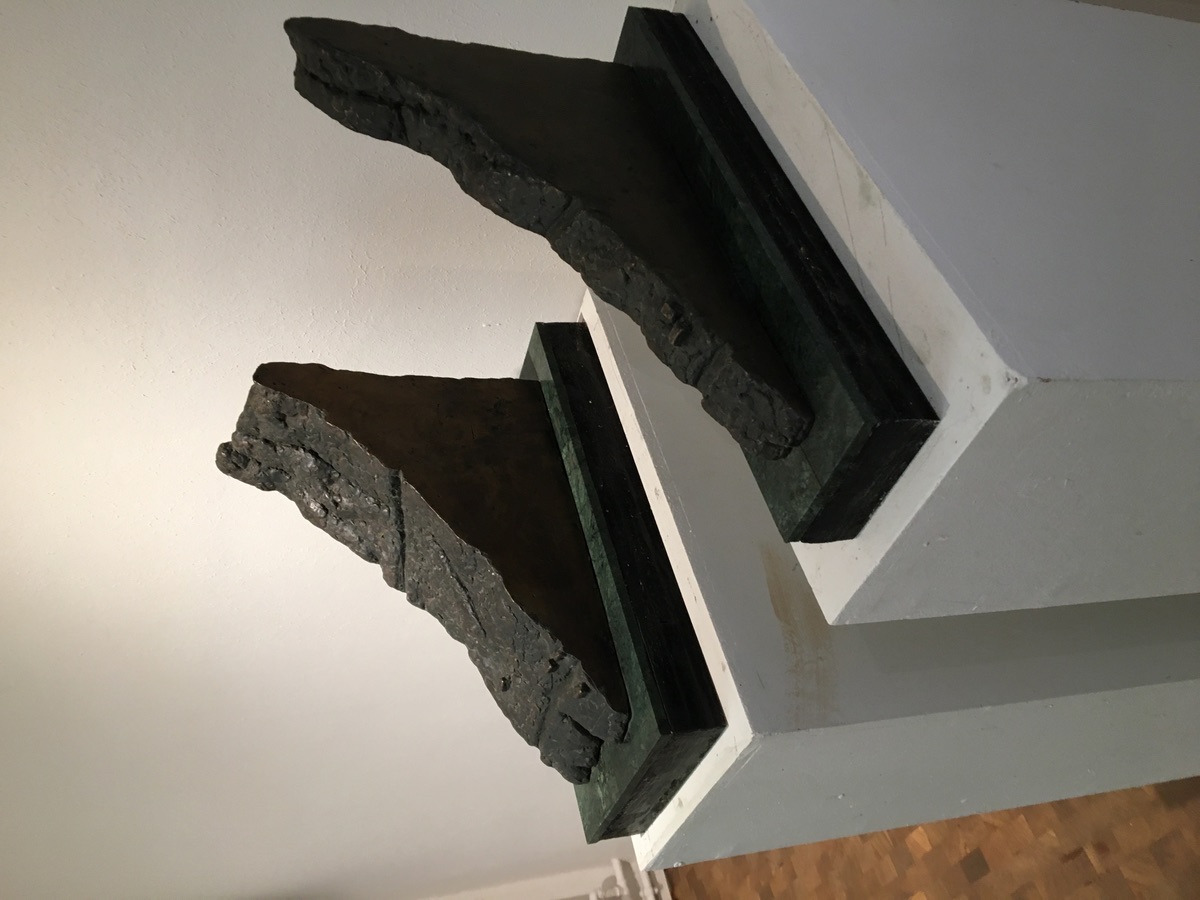 Poul Jepsen. “Snit af Færøerne 1 & 2”. Bronze on marble and wood”.