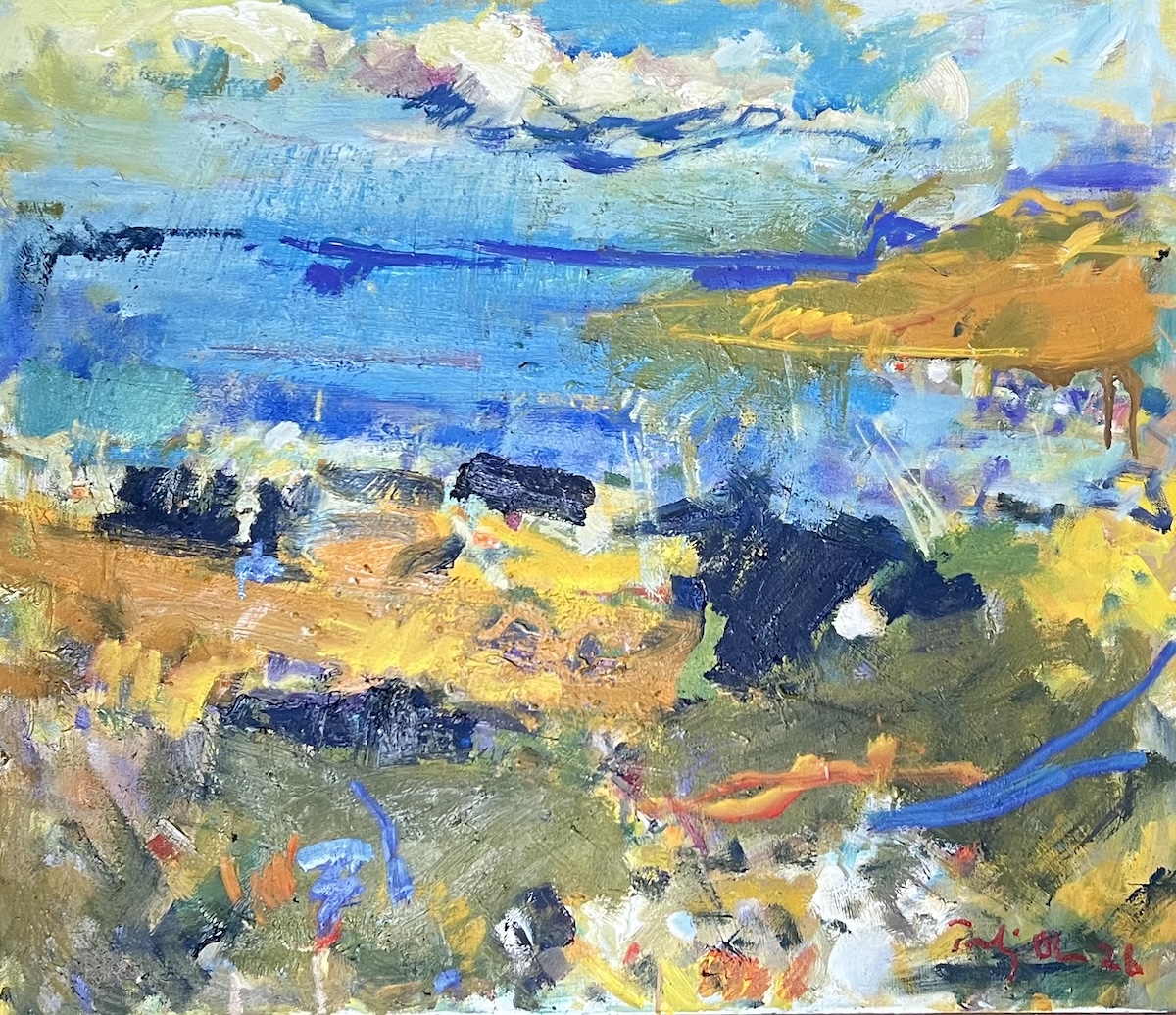“Fra Hoyvik”. Maleri på lærred / Paint on canvas. 60 x 70 cm.