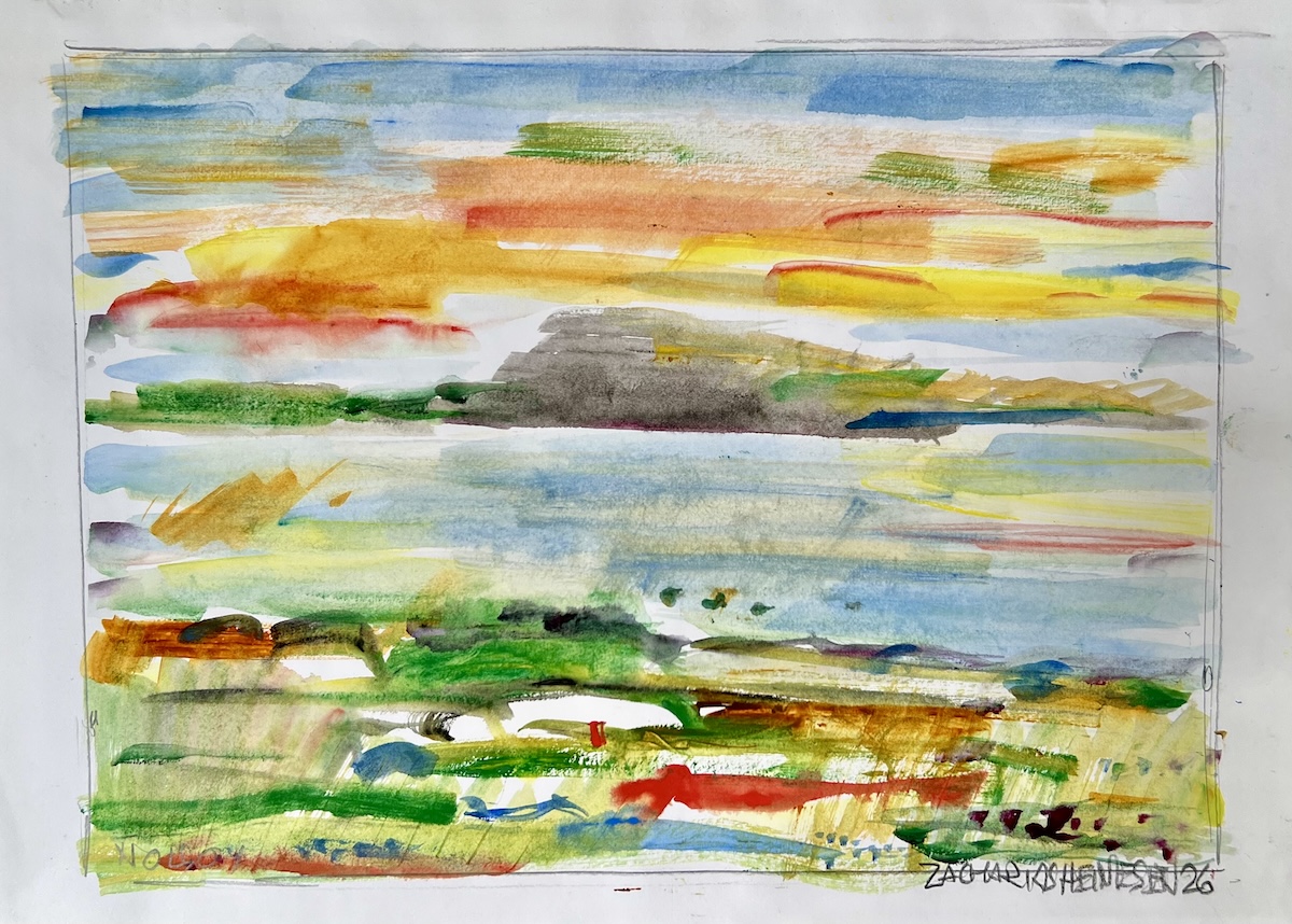 “Nólsoy”. Akvarel / Watercolour. 30 x 40 cm