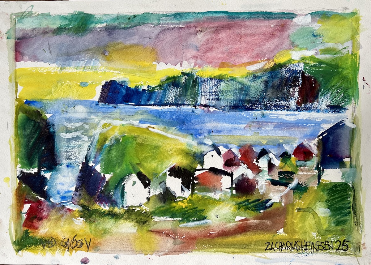 “Við Gjogv”. Akvarel / Watercolour. 30 x 40 cm