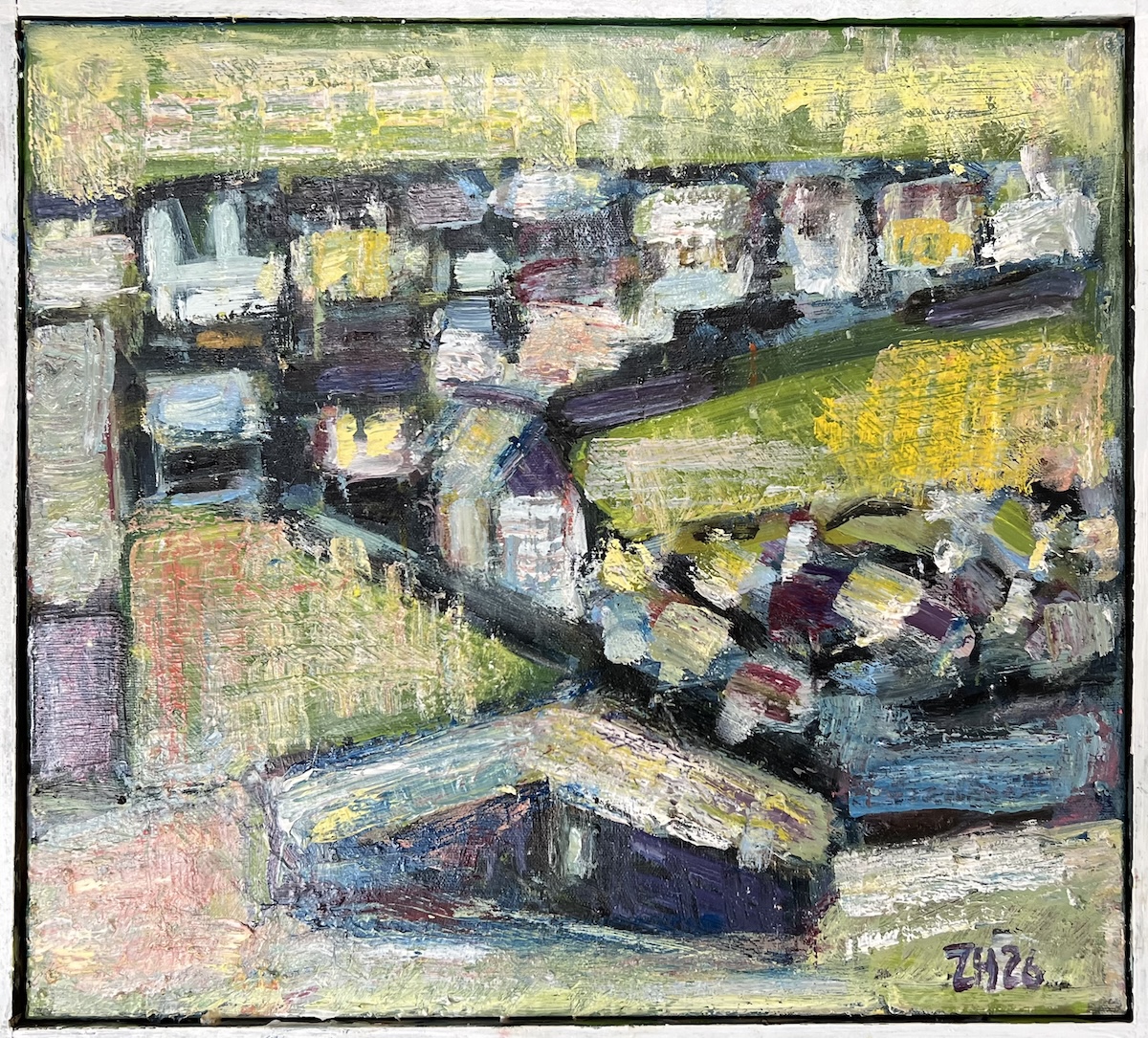 “Hattarvik”. Maleri på lærred / Paint on canvas. 48 x 50 cm