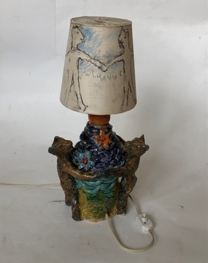 Pontus Og Tine. Lampe Uden Lys. Keramik   Ceramics. 45 Cm.