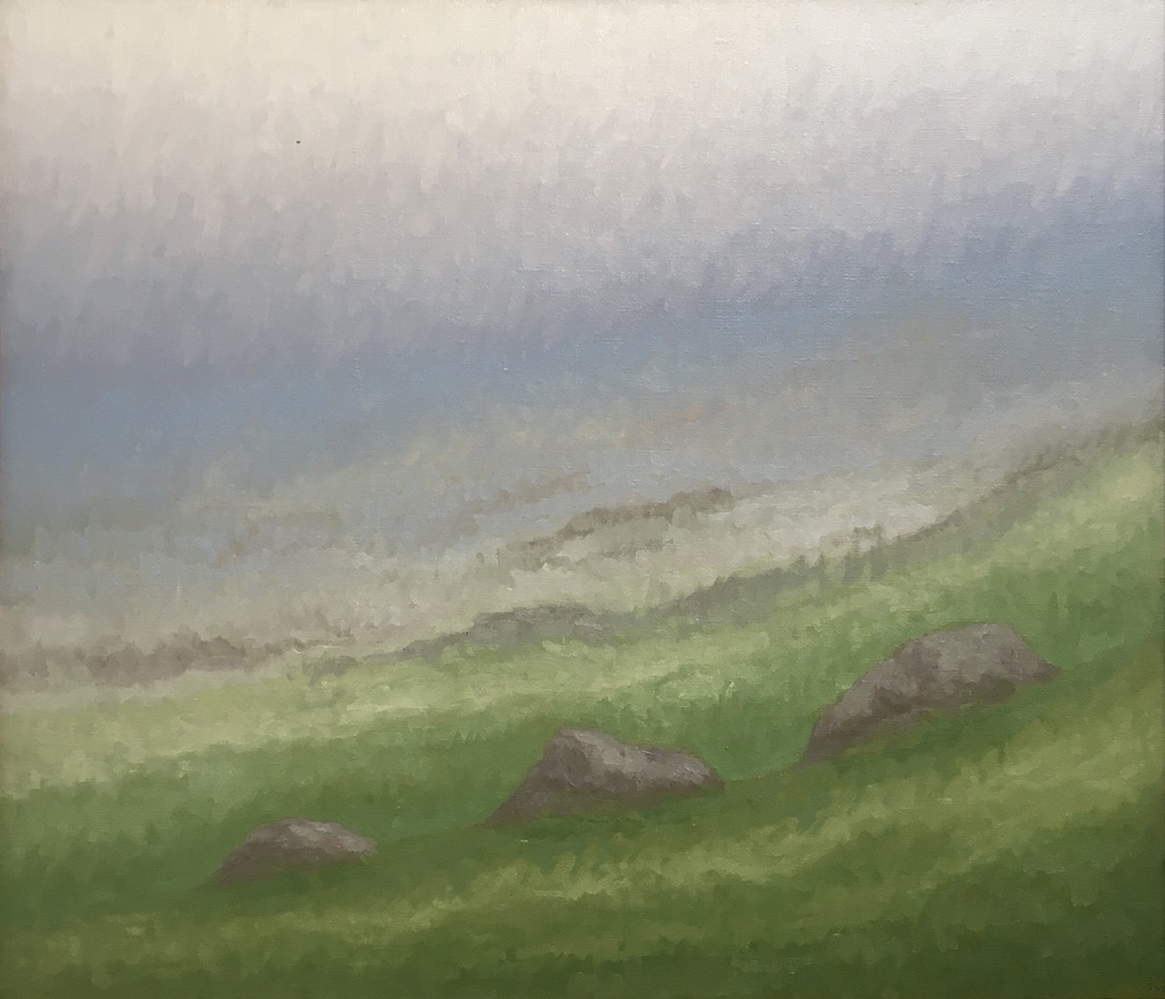 “Grønt fjældland, Færøerne”. Oil on canvas. 90 x 105 cm.