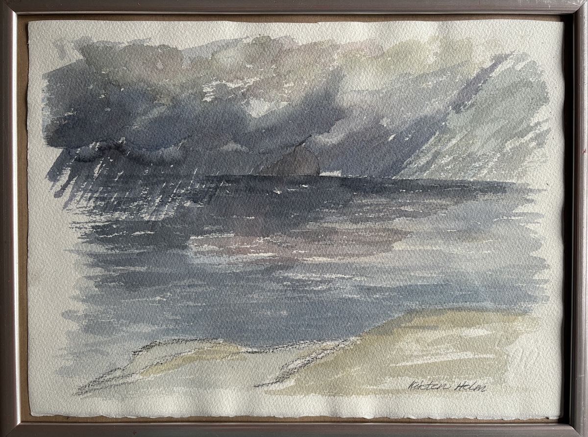 “Vejrets skiften“. (2). Akvarel / watercolour. 30 x 40 cm.