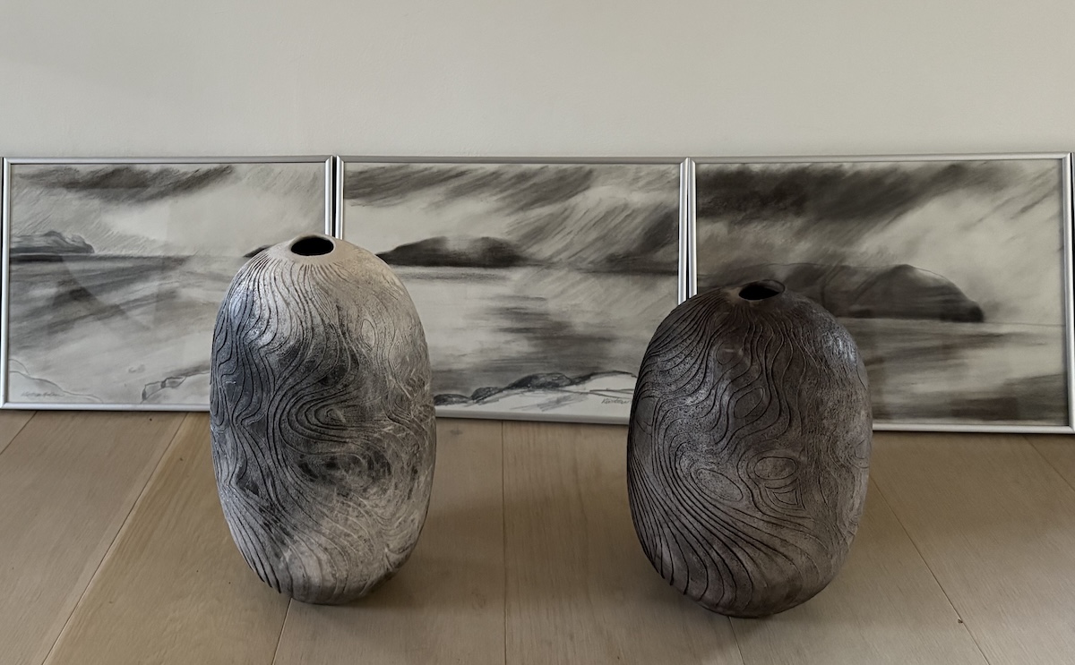 “Vejrgudernes tumleplads“. (2). Tegning / drawing. 30 x 40 cm.